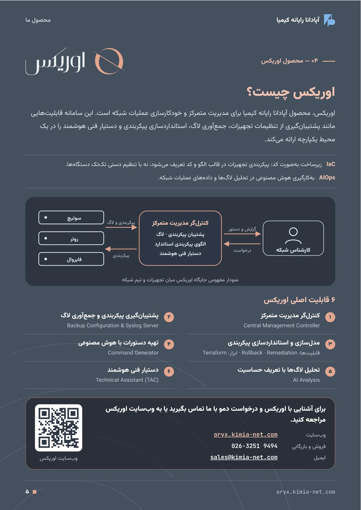 شرح خدمات شرکت آپادانا رایانه کیمیا — صفحهٔ ۵